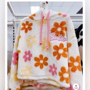 NWT. SALE!!Women's Barbie Graphic Faux-Fur Jacket - Off-White